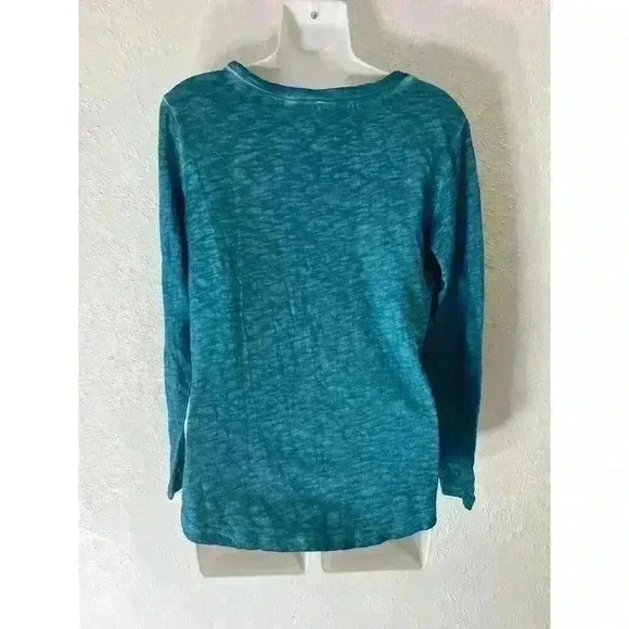 Soft Surroundings Womens Sz Petite Small Knit A Line Swing Top Tunic V Neck Teal - Picture 4 of 8